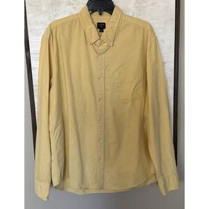 J. Crew Flex Oxford Cloth Yellow Cotton Button Down  Shirt Men's XL (17-17.5)